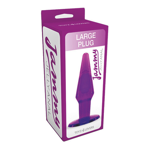 Большая фиолетовая анальная пробка JAMMY JELLY ANAL LARGE PLUG VIOLET - 13,5 см.