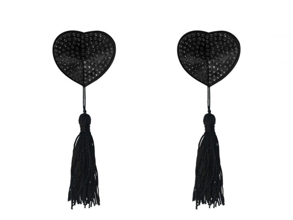 Черные пэстисы-сердечки Evans с кисточками Черные пэстисы-сердечки Evans с кисточками