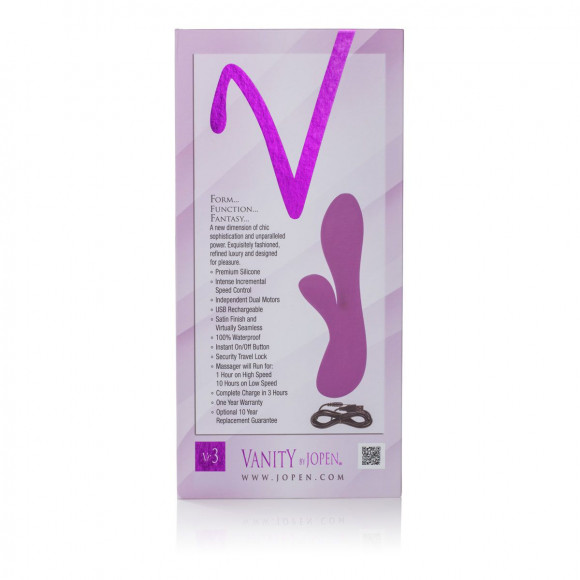 Перезаряжаемый фиолетовый вибромассажер Vr3 - 16,5 см. Перезаряжаемый фиолетовый вибромассажер Vr3 - 16,5 см.
