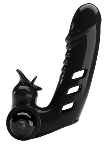 Черная вибронасадка на палец Corbin - 11 см. Черная вибронасадка на палец Corbin - 11 см.