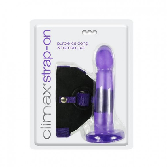 Фиолетовый страпон Climax Strap-on Purple Ice Dong & Harness set - 17,8 см. Фиолетовый страпон Climax Strap-on Purple Ice Dong & Harness set - 17,8 см.