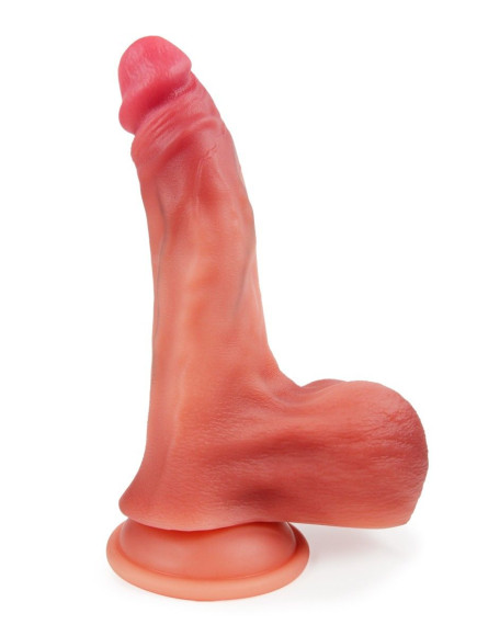 Телесный вибратор-реалистик с пультом ДУ - 23 см. Телесный вибратор-реалистик с пультом ДУ - 23 см.