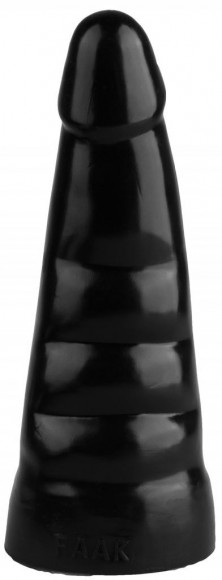 Черная анальная втулка с шипиками - 21 см.