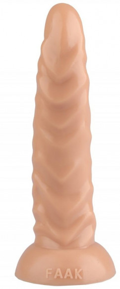 Телесная рельефная анальная втулка - 22,5 см.