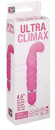 Розовый вибромассажёр с загнутым кончиком NEON ULTRA CLIMAX PINK - 11,4 см.