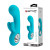 Бирюзовый вибратор Chris с клиторальным отростком - 15,4 см.