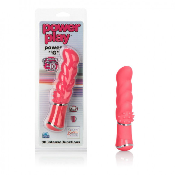 Розовый вибромассажер Power Play Power G - 11,5 см.