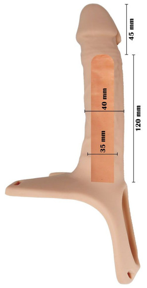 Телесный полый страпон на ремешках - 16,5 см. Телесный полый страпон на ремешках - 16,5 см.