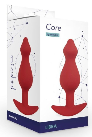 Бордовая анальная пробка Libra M - 11,3 см. Бордовая анальная пробка Libra M - 11,3 см.