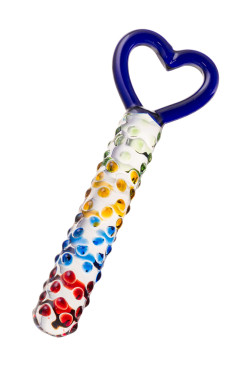 Стеклянный фаллос с ручкой-сердцем - 22,5 см. Стеклянный фаллос с ручкой-сердцем - 22,5 см.