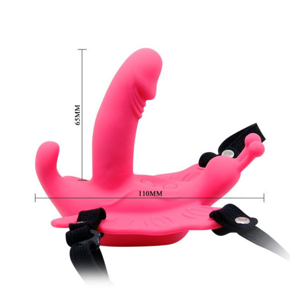Стимулятор клитора бабочка на ремешках с вибрацией Стимулятор клитора бабочка на ремешках с вибрацией