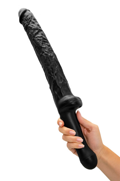 Черный фаллоимитатор «Вразумитель» - 52 см. Черный фаллоимитатор «Вразумитель» - 52 см.
