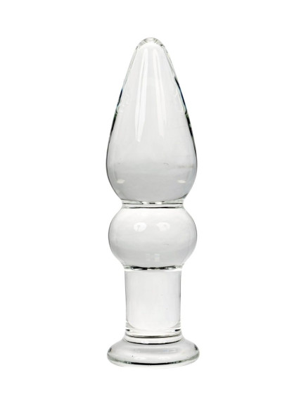 Прозрачный фигурный анальный плаг из стекла - 11 см. Прозрачный фигурный анальный плаг из стекла - 11 см.