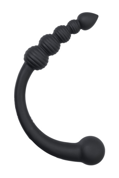 Черный двусторонний вибратор - 35 см. Черный двусторонний вибратор - 35 см.