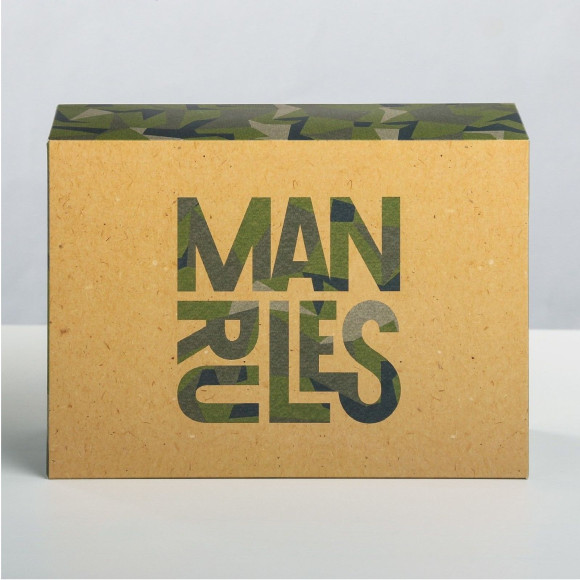 Складная коробка Man rules - 16 х 23 см. Складная коробка Man rules - 16 х 23 см.