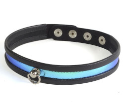Узкий сине-черный ошейник с голографией Узкий сине-черный ошейник с голографией