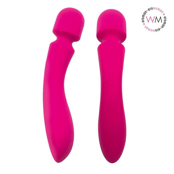 Малиновый wand-вибратор с 10 режимами вибрации головки Малиновый wand-вибратор с 10 режимами вибрации головки