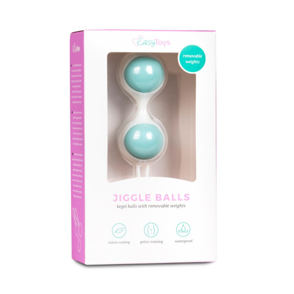 Бело-голубые вагинальные шарики Jiggle Balls Бело-голубые вагинальные шарики Jiggle Balls