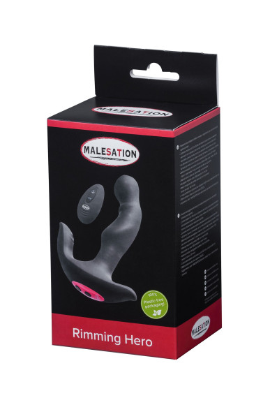 Черный стимулятор простаты Rimming Hero - 16,8 см. Черный стимулятор простаты Rimming Hero - 16,8 см.