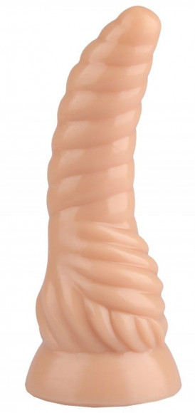 Телесный фигурный анальный фаллоимитатор - 20,5 см.