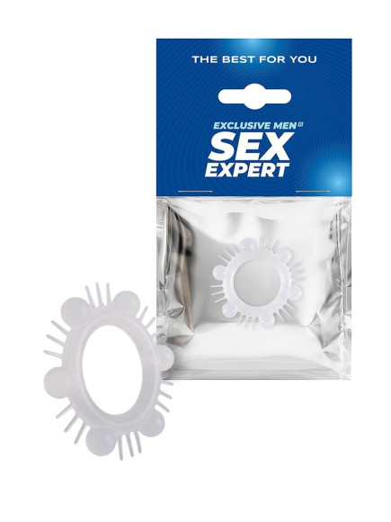 Эластичное эрекционное кольцо с шипиками и шариками Эластичное эрекционное кольцо с шипиками и шариками