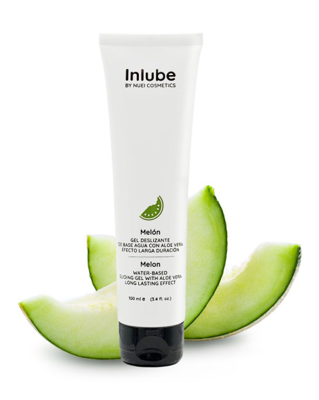 Лубрикант на водной основе Nuei Inlube с алоэ вера и ароматом дыни - 100 мл. Лубрикант на водной основе Nuei Inlube с алоэ вера и ароматом дыни - 100 мл.