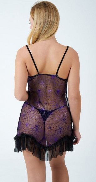 Сорочка с блестящим узором-паутинкой и феромонами Сорочка с блестящим узором-паутинкой и феромонами