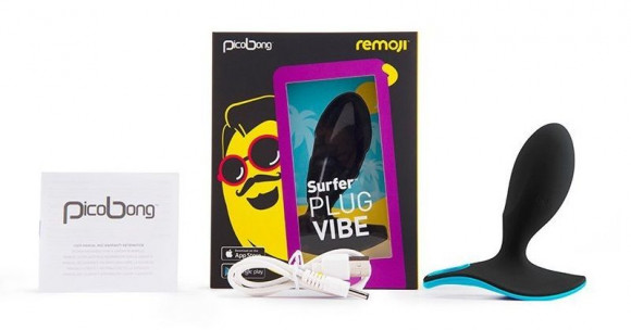 Чёрная анальная вибропробка SURFER PLUG VIBE с управлением со смартфона Чёрная анальная вибропробка SURFER PLUG VIBE с управлением со смартфона