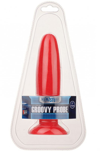 Красная анальная пробка с рельефной поверхностью MENZSTUFF GROOVY PROBE - 13 см. Красная анальная пробка с рельефной поверхностью MENZSTUFF GROOVY PROBE - 13 см.