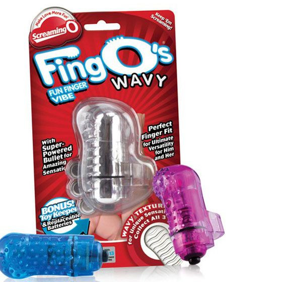 Светящийся синий вибростимулятор на пальчик FingO Светящийся синий вибростимулятор на пальчик FingO