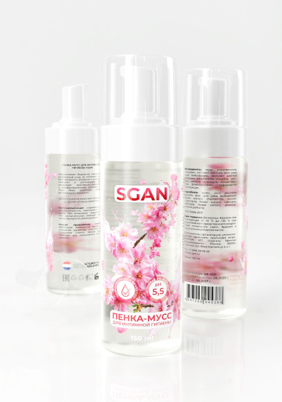 Пенка-мусс для интимной гигиены SGAN с пребиотиками - 150 мл. Пенка-мусс для интимной гигиены SGAN с пребиотиками - 150 мл.