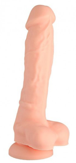 Телесный реалистичный фаллоимитатор DUAL DENSITY SILICONE DILDO - 18,5 см.
