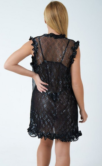 Соблазнительная сорочка с рюшами, накидкой и феромонами Соблазнительная сорочка с рюшами, накидкой и феромонами