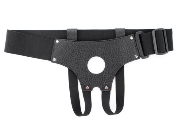 Черные унисекс-трусики для страпона Черные унисекс-трусики для страпона