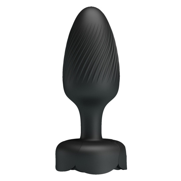 Черная анальная вибропробка с подсветкой Osborn - 9,8 см.