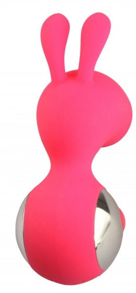 Красный вибростимулятор с ушками