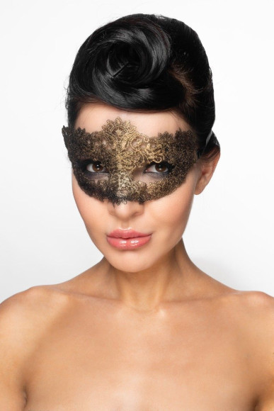 Золотистая карнавальная маска Альциона Золотистая карнавальная маска Альциона