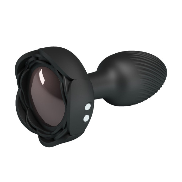 Черная анальная вибропробка с подсветкой Olman - 8,8 см. Черная анальная вибропробка с подсветкой Olman - 8,8 см.