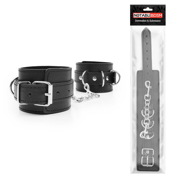 Черные оковы на регулируемых ремешках с цепочкой Черные оковы на регулируемых ремешках с цепочкой