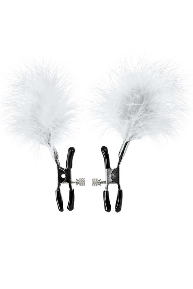 Зажимы для сосков TOYFA Theatre с белым пухом Зажимы для сосков TOYFA Theatre с белым пухом