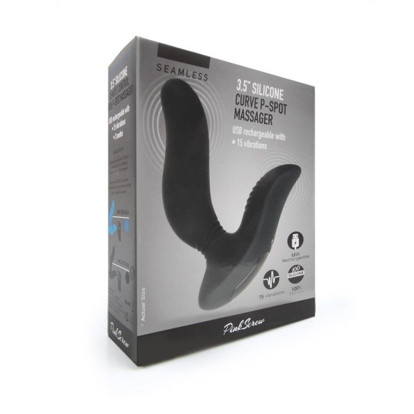 Черный вибромассажер простаты 3,5’’ Curve P-spot Massager - 12 см. Черный вибромассажер простаты 3,5’’ Curve P-spot Massager - 12 см.