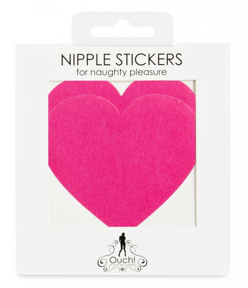 Розовые наклейки на грудь в форме сердечек Розовые наклейки на грудь в форме сердечек
