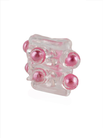 Прозрачная насадка на пенис с цветными шариками Прозрачная насадка на пенис с цветными шариками