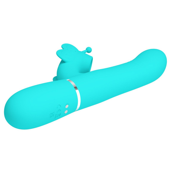 Аквамариновый вибратор-кролик Ridgely - 22,6 см. Аквамариновый вибратор-кролик Ridgely - 22,6 см.