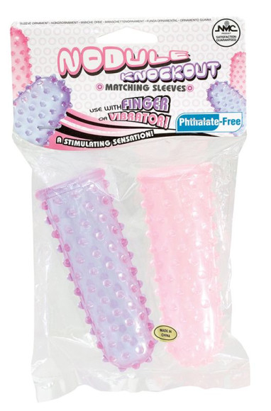 Набор из 2 пупырчатых насадок на пальцы FINGER SLEEVES PURPLE/PINK Набор из 2 пупырчатых насадок на пальцы FINGER SLEEVES PURPLE/PINK