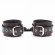 Черные наручники из натуральной кожи с контрастной строчкой
