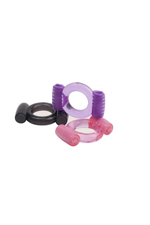 Пепельное эрекционное кольцо с вибрацией Duovibrus I