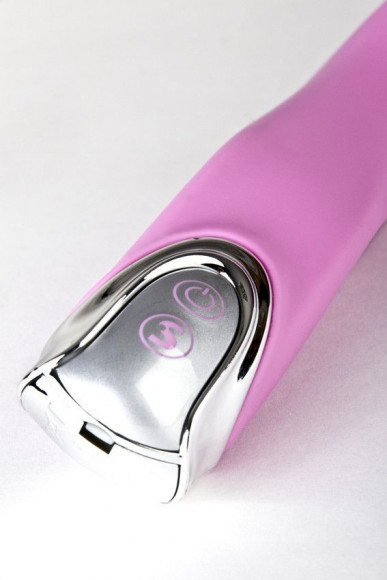 Розовый вибратор The Olympia с загнутым кончиком - 18,5 см.