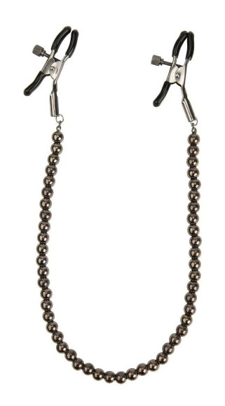 Зажимы на соски с черными бусами Зажимы на соски с черными бусами