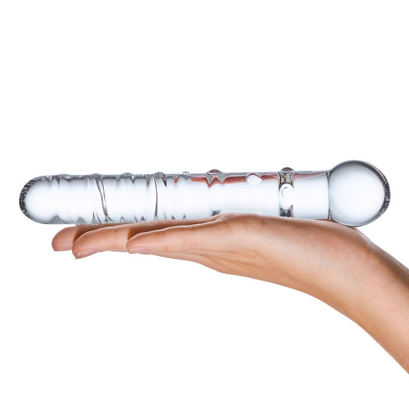 Стеклянная прозрачная палочка-фаллос Callisto Clear Glass Dildo - 18 см.